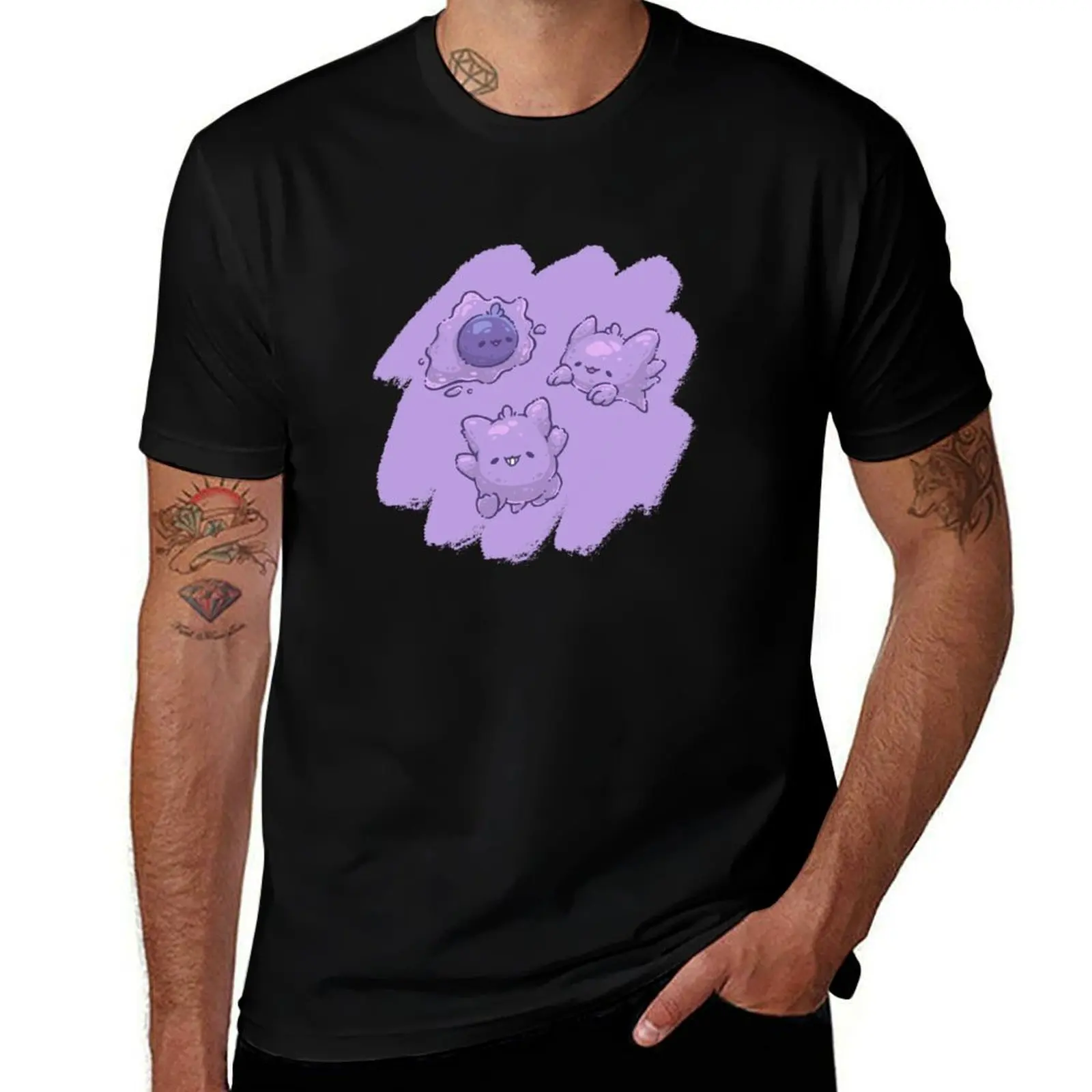 

Poke Pattern: Purple Ghost Ball T-Shirt man t shirt designer shirts plus size clothes Short sleeve tee men