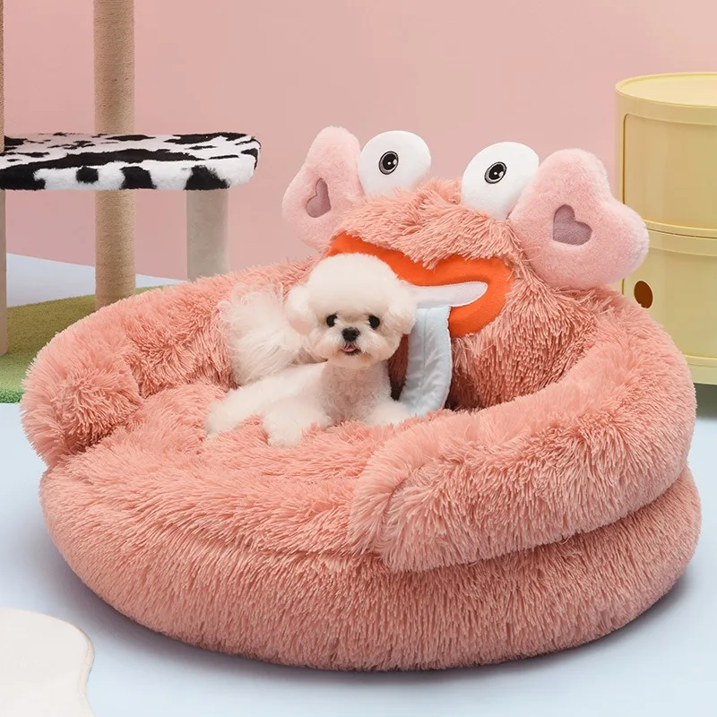 

New Dog Bed Long Plush Pet Beds Warm for Winter Deep Sleeping Nest Cat Cushion Sofa Mat Pet Supplies Cama Para Gatos Wholesale