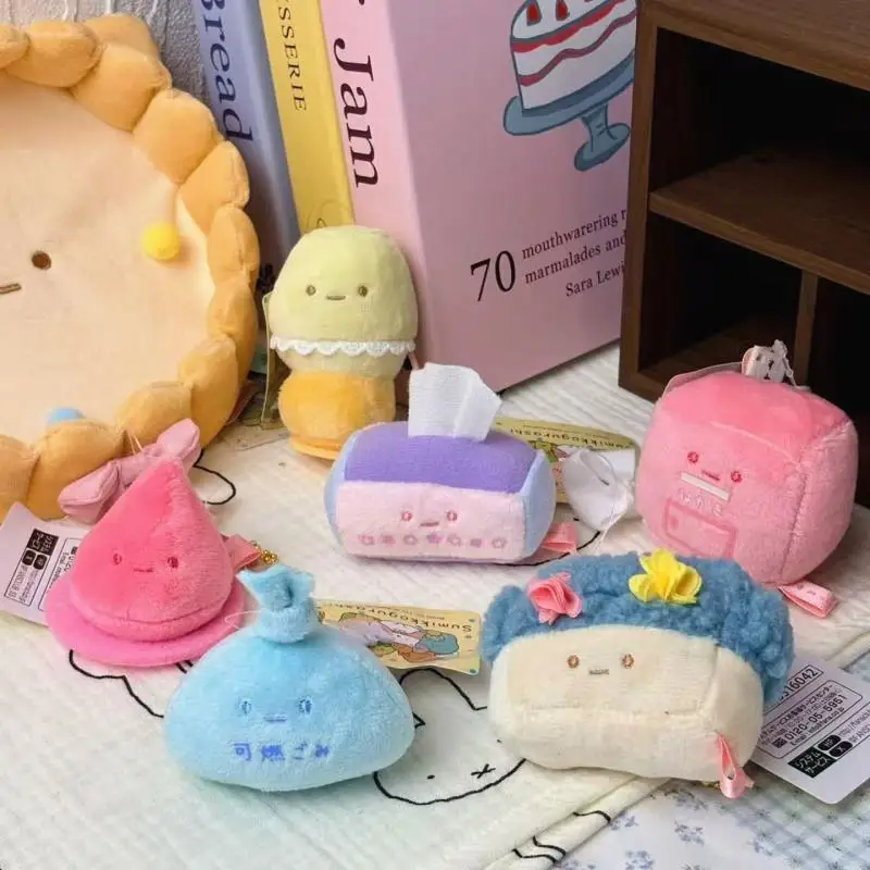 Japanese Cute Sumikko Gurashi Cartoon Anime Merchandise Daily Life Series Plush Plush Toy Keychain Backpack Zipper Decoration