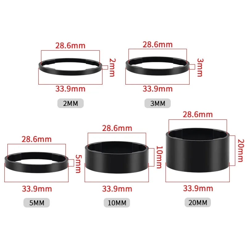 MUQZI Bike Aluminum Headset Spacer 1-1/8 Inch Fork Washer 2 3 5 10 20mm Stem Spacer Bicycle Accessories view 4