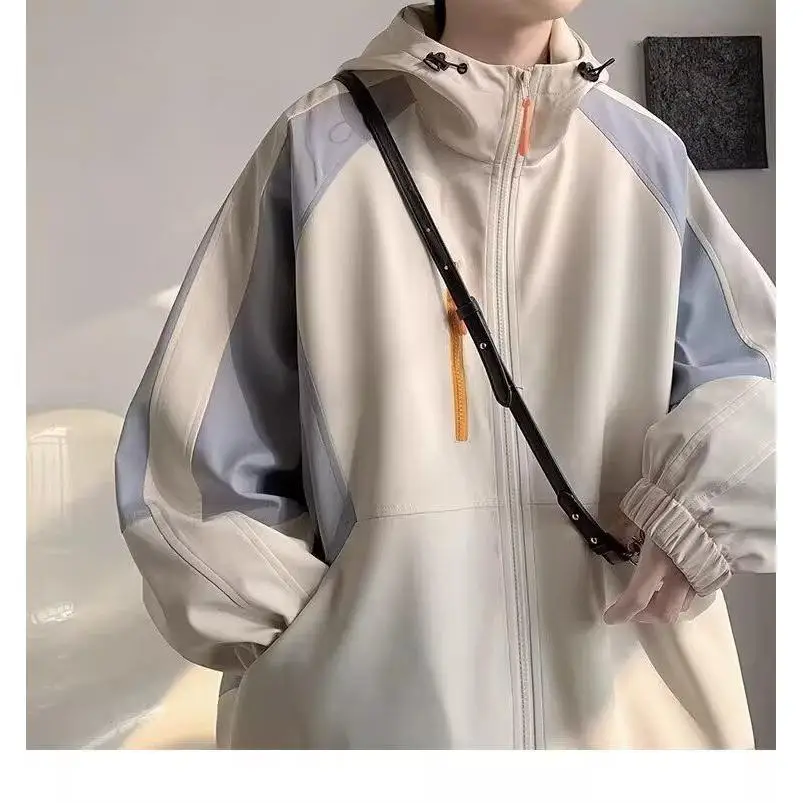 

Американский Sle, повседневная мужская куртка, весенне-осенняя модная шляпа со сращиванием, винтажная свободная рабочая одежда, пальто из полиэфирной ткани