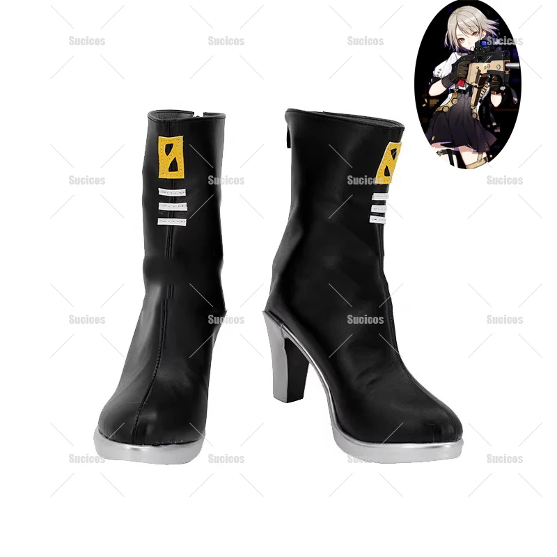 Gioco Ragazze Frontline 2 Exilium Vector Cosplay Nero Corto Tacchi alti Stivali Donna Uomo Halloween Party Gioco di ruolo Custom Made