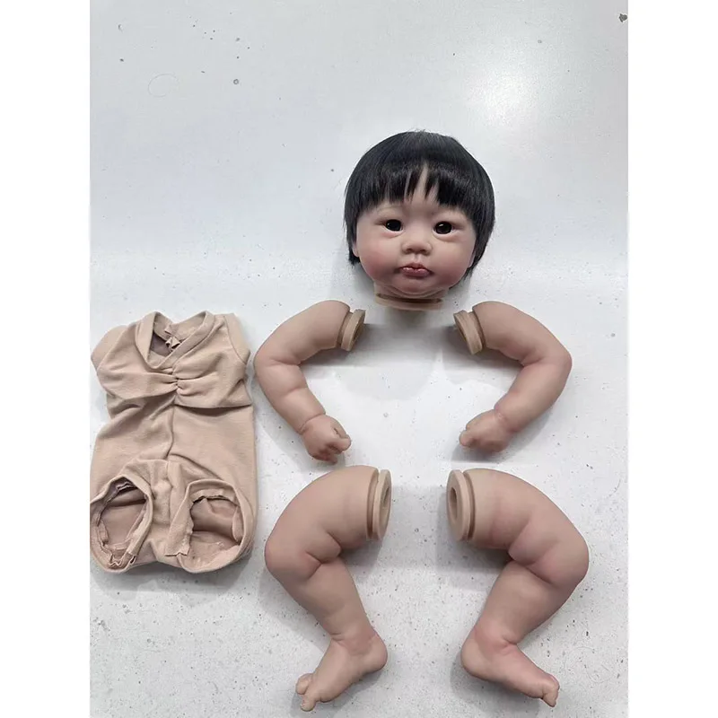 19inch Reborn Doll Kit Lali Unfinished Already Paited DIY Parts with Cloth Body and Eyes
