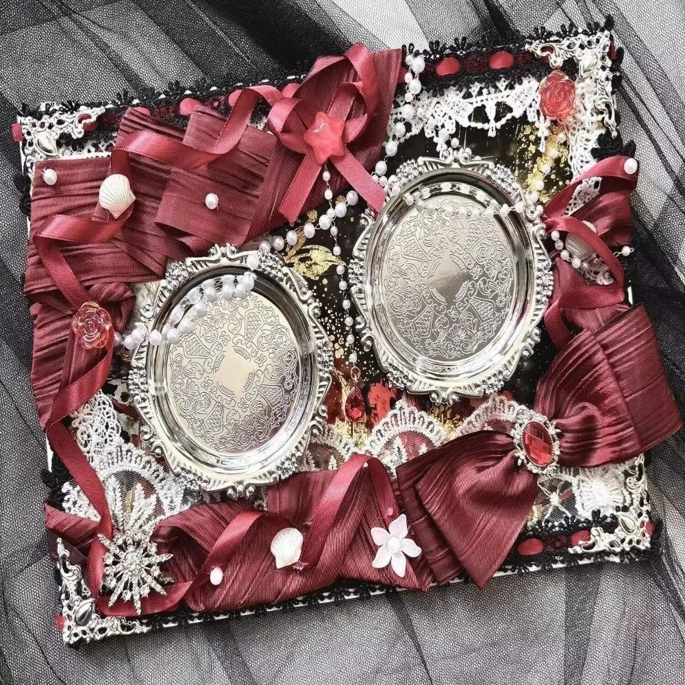 Double Badge Holders Ita Bag Insert Board Handmade Design Ribbon Accent Badge Holder Tray Material Package DIY Decorative