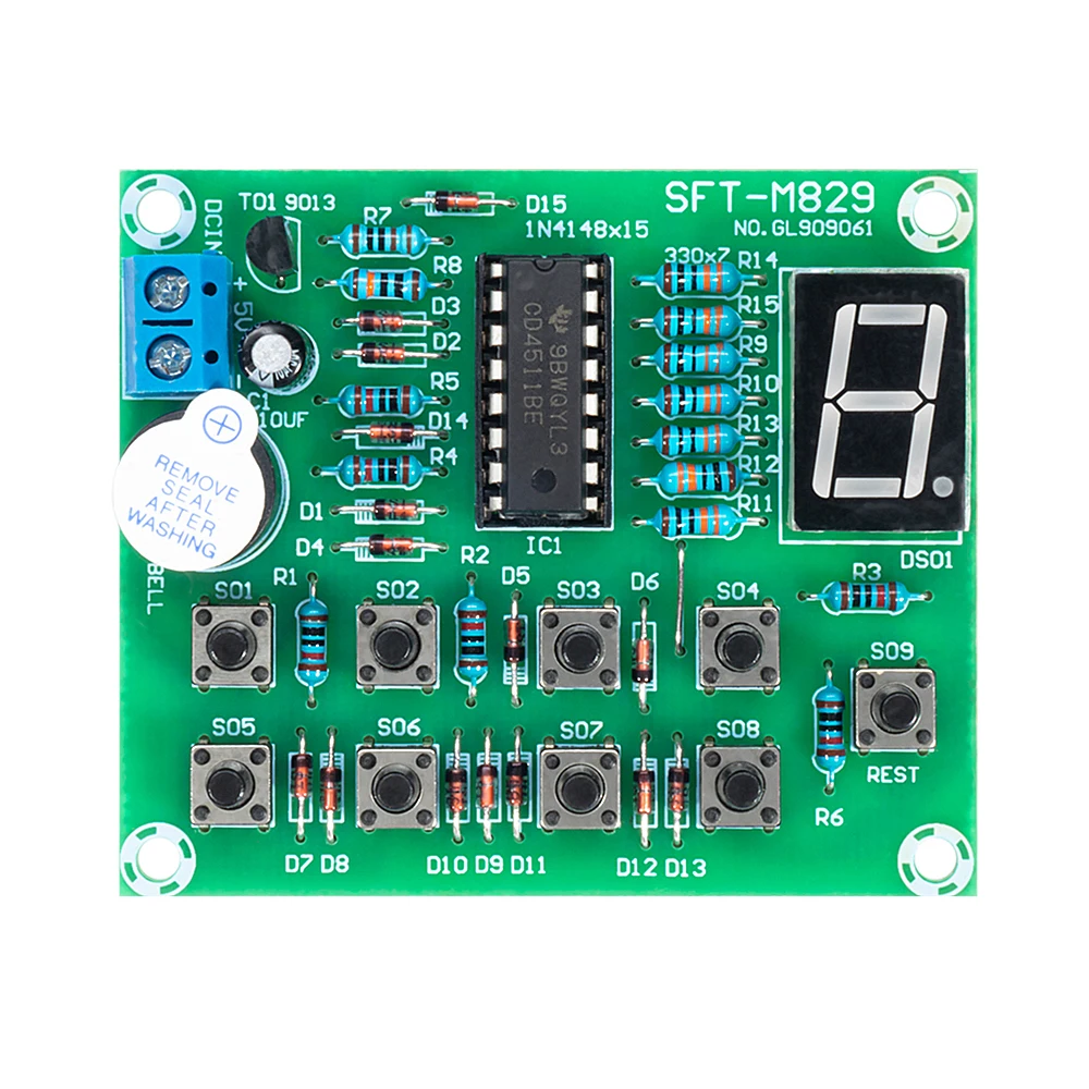 Kit de soldadura de 8 vías CD4511, 4,5-6V, diy