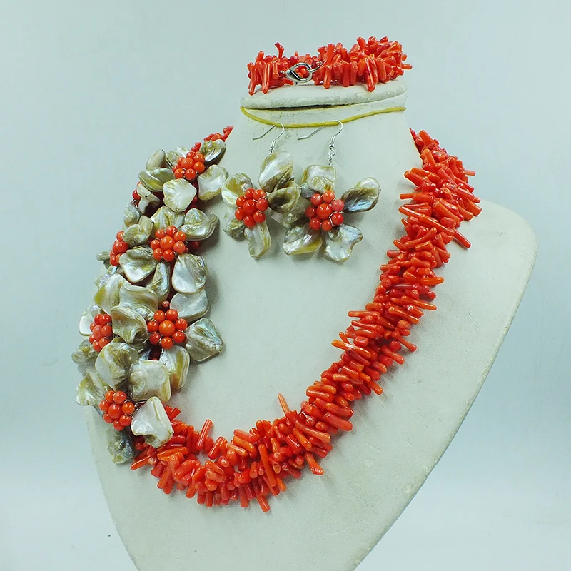 Fashion Design Nigerian Coral Beads Jewelry Neckace