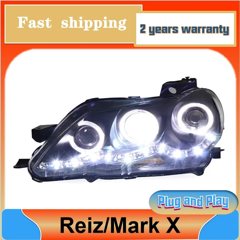 

Car Styling for Toyota Mark X Headlights 2004-2009 Reiz Headlamp DRL Turn Signal Low High Beam Projector Lens