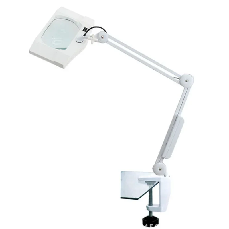 

10X Magnification Desktop Clip-on Square LED Light Magnifying Lamp For Beauty Salon Use