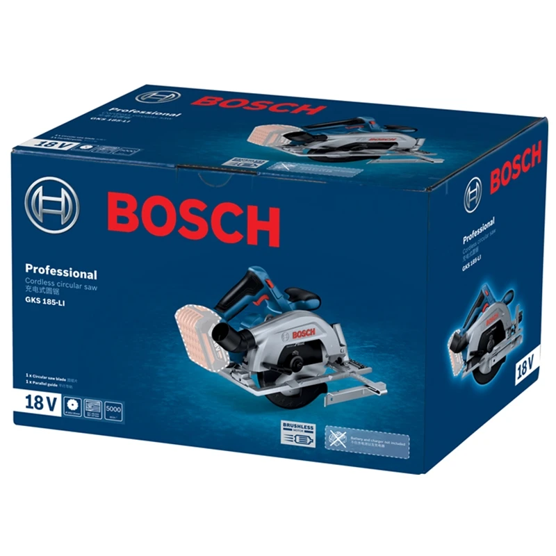 Bosch Professional GKS 185-LI Cordless Circular Saw 18V Portable Woodworking Electric Saw 165mm 5000RPM Bare Tool