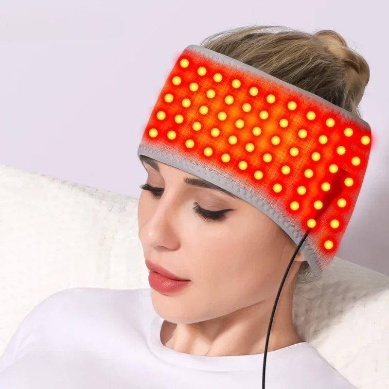 

Heated Headband Full-Wrap Head Massager Red Light Therapy 3 Heating Modes Migraine Relief Mental Fatigue Stress Reduction Unisex