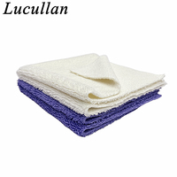 Lucullan 2 Colors 40X40CM Premium Microfiber Car Detailing Cloth Super Soft Dual Pile Cobra Edgeless Towel