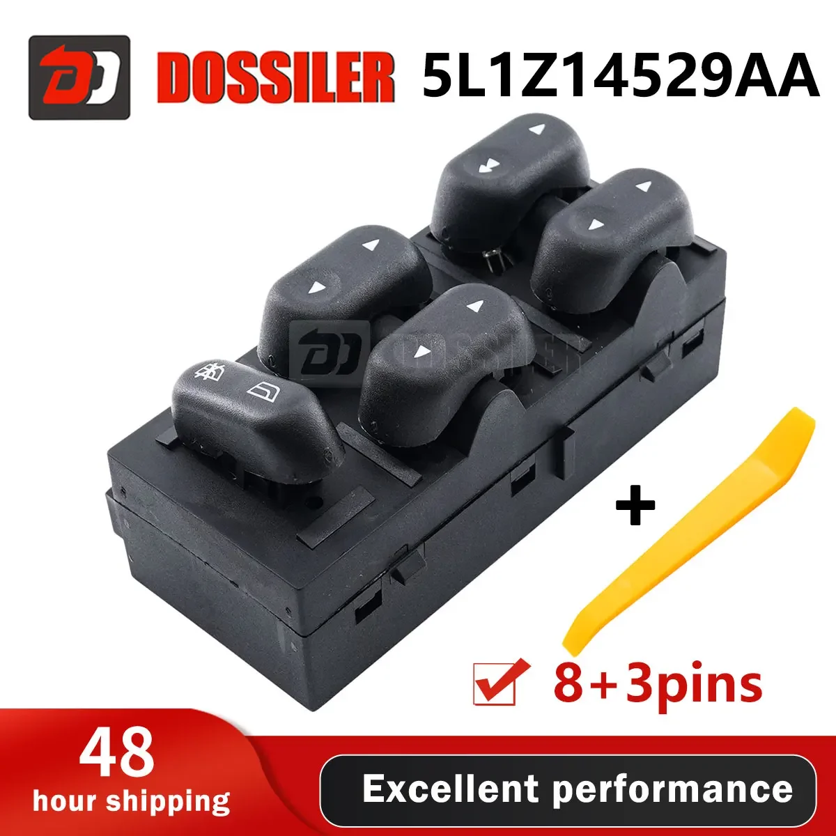 

5L1Z14529AA Dossiler Electric Window Control Switch for Ford F150 Lobo Crown Victoria Lincoln Mercury Grand Marquis Car Parts