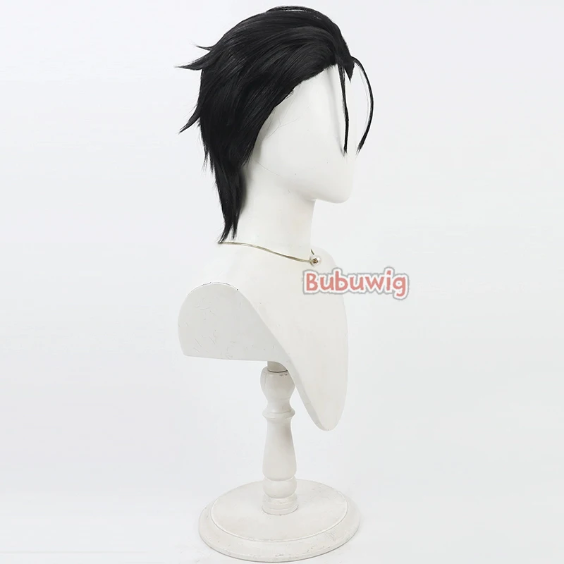 Bubuwig Capelli Sintetici Fumiya Ito Parrucche Cosplay Charisma World Fumiya Ito 30 cm Breve Rettilineo Nero Uomini Cos Parrucca Resistente Al Calore