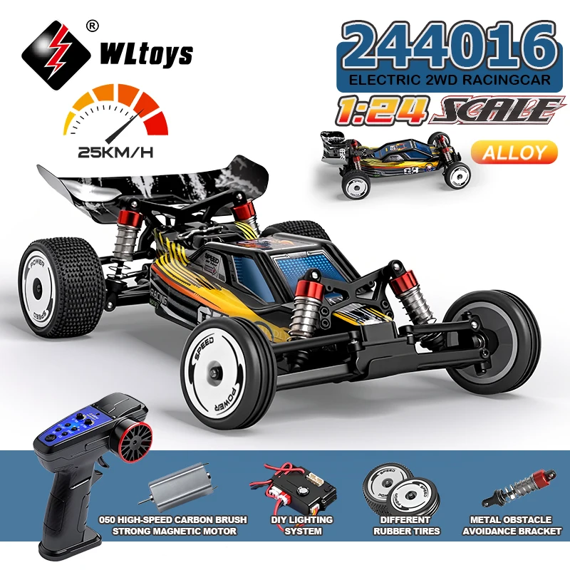 WLtoys 244016 1:24 RC Car 2.4G With DIY Lighting Electric High-Speed Competitive Racing Car Remote Control Toy For Kid Gift
