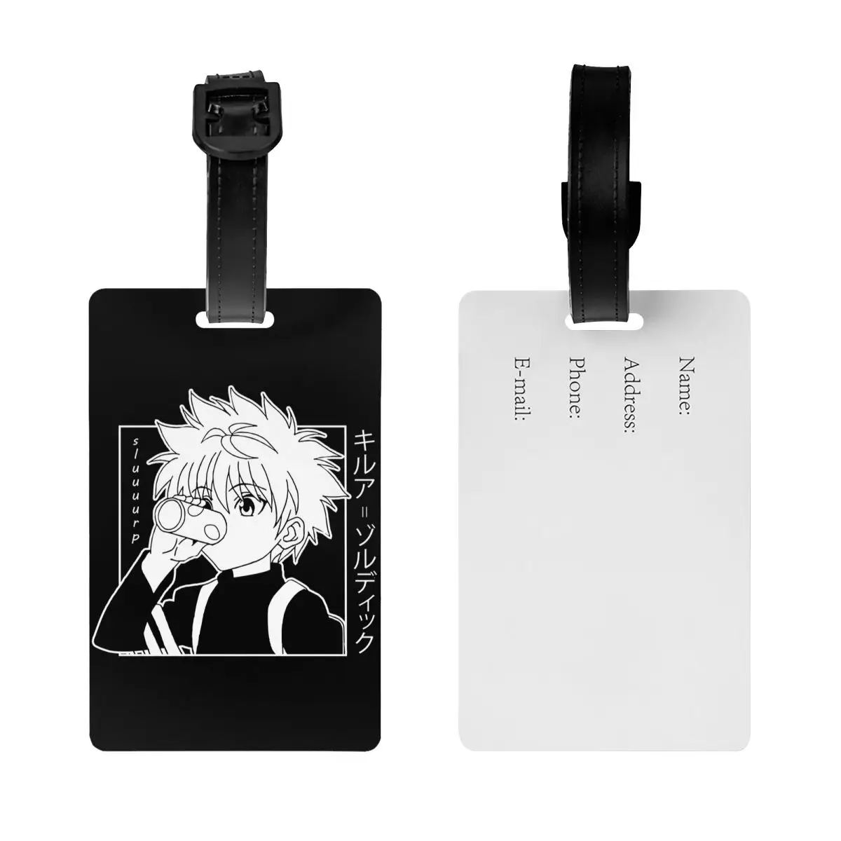 Hunter X Hunter Tag Bagagem com Cartão de Nome, Killua Zoldyck, Privacidade Cover, Rótulo de Identificação, Bolsa de Viagem, Capa Mala, Personalizado