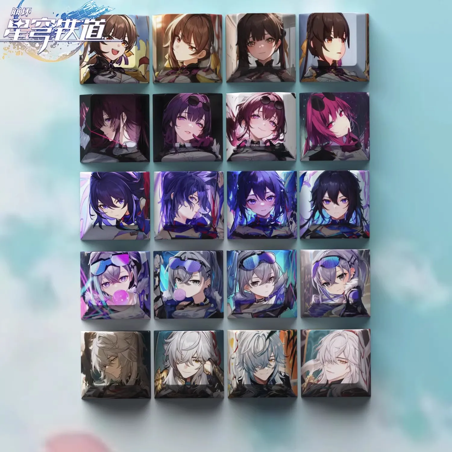 

4 клавиши/набор колпачков для клавиш Honkai Star Rail PBT Dye Subbed колпачки для клавиш Cherry Profile аниме мультяшные игровые колпачки для MX Switch Jingliu