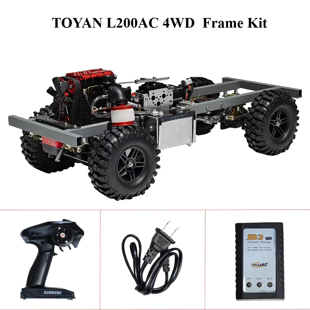 

TOYAN 4WD L200AC Two-cylinder Methanol Four-wheel Drive Frame Kit Homemade Fuel Model Remote Control Car Chassis Gearbox Toy