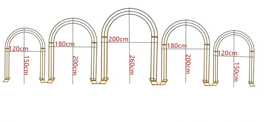 5PCS New High end Stainless Steel Shining Gold Wedding Arch Banquet Performance Party Decoration Background Props