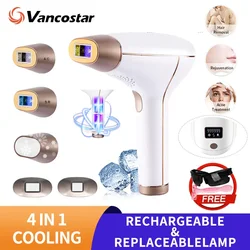 Vancostar Wireless Laser Hair Removal Rechargeable 4in1 Replaceable Lamp Cooling Painless Permanent Bikinis Trimmer IPL Epilator