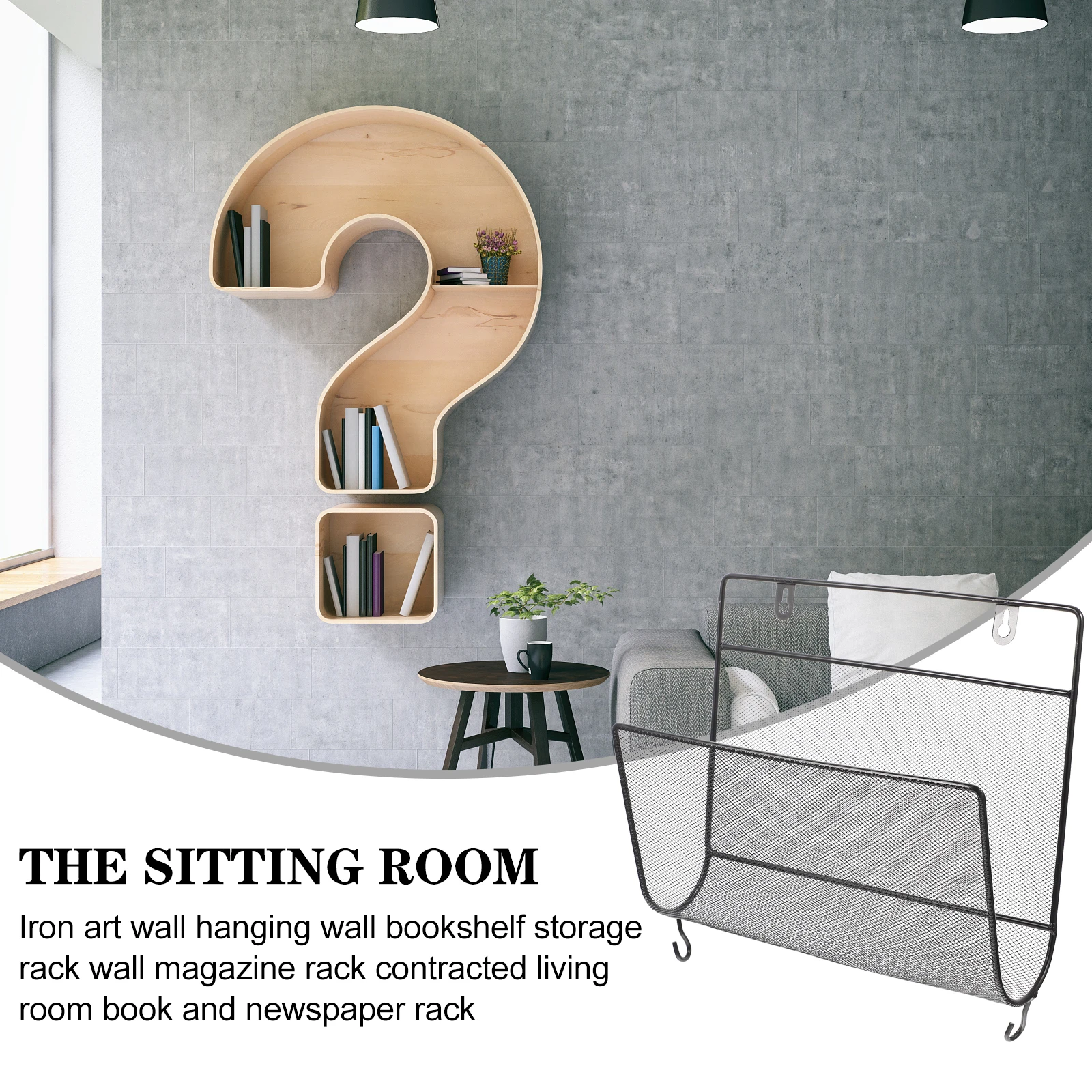 

Wall Hanging Bookshelf File Mail Organizer Mounted Storage Shelves Rack Holder Wall-mounted Office