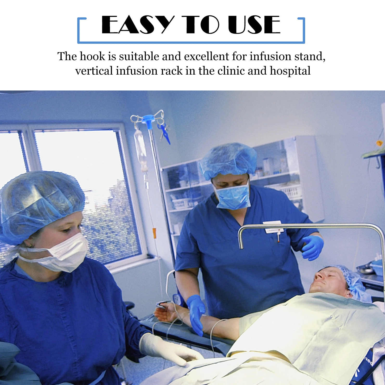 Infusion Rack Hanging Hook Stainless Steel Reliable for Infusion Stand Vertical Rack Clinic Hospital Portable Lightweight Metal