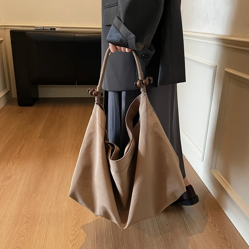 

MOODS распродажа, большие сумки на плечо для женщин, хлопчатобумажная ткань, однотонные сумки-хобо большой вместимости под мышками, женские сумки-хобо