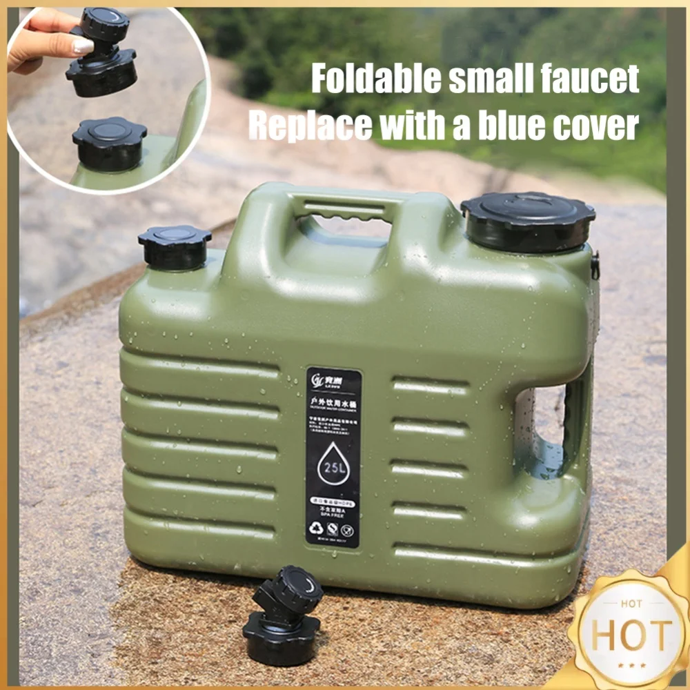 Water Containers Jug Portable Camping Bucket Water Storage 25L with Detachable Faucet No Leakage Camping Hiking Supplies