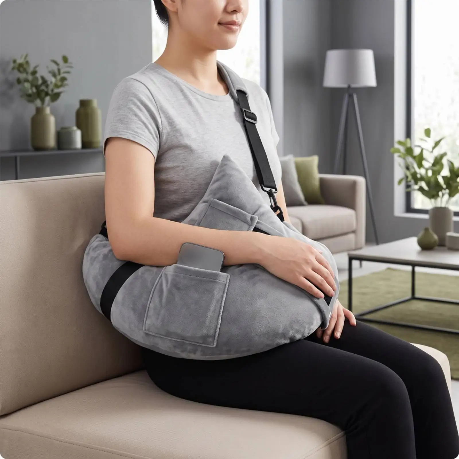 Ergonomic Adjustable Sleep Pillow with Straps Shoulder Relief Pillow Body Support Cushion for Side Sleepers Home Use view 2