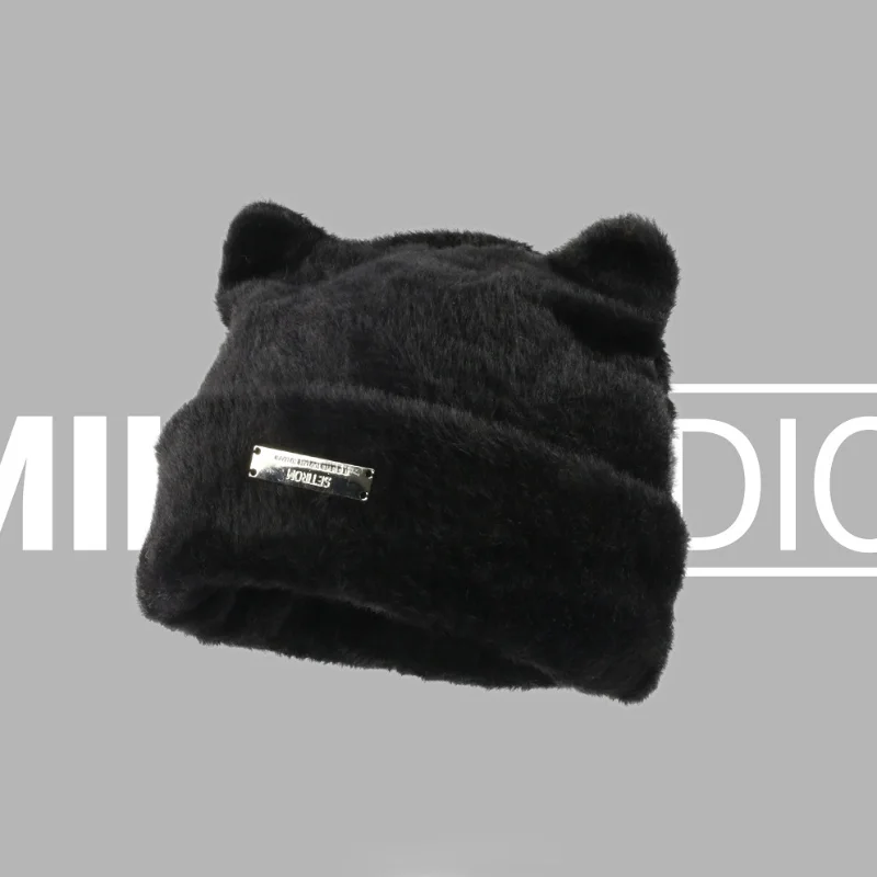 Korea Cute Cat Ears Knit Cap Autumn and Winter Warm  display picture 1