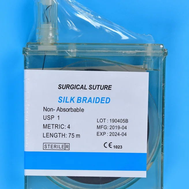Black Silk Thread Boxed Suture Braided Multi-strand Non-absorbable Surgery Medical Pet Veterinary 100 Meters Sterilization