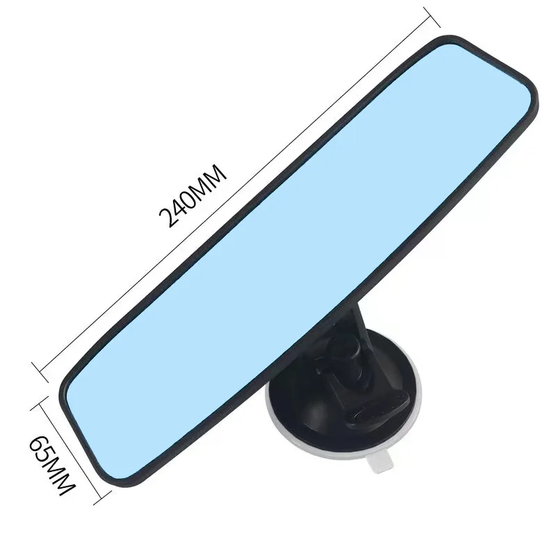 Wide-angle Interior Car Mirror with Suction Cup 240 X 65mm, Universal 360° Rotates Rear View Mirror