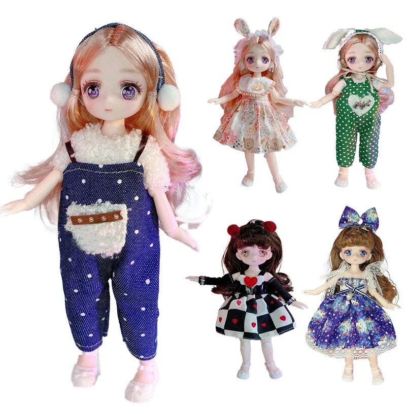 2D Anime Face Doll Lovely 23cm Doll Dress Up Doll clothes or Princess Doll Kids Girl Toy Birthday Gift Lol Doll BJD Doll