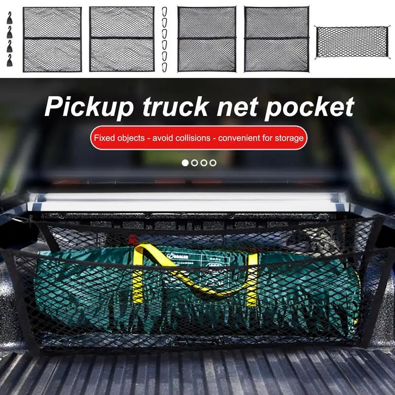 Trunk Cargo Net Flexible Polyester Trunk Net Hook Fixed Universal Car Interior Accessories Multifunctional Roof Storage