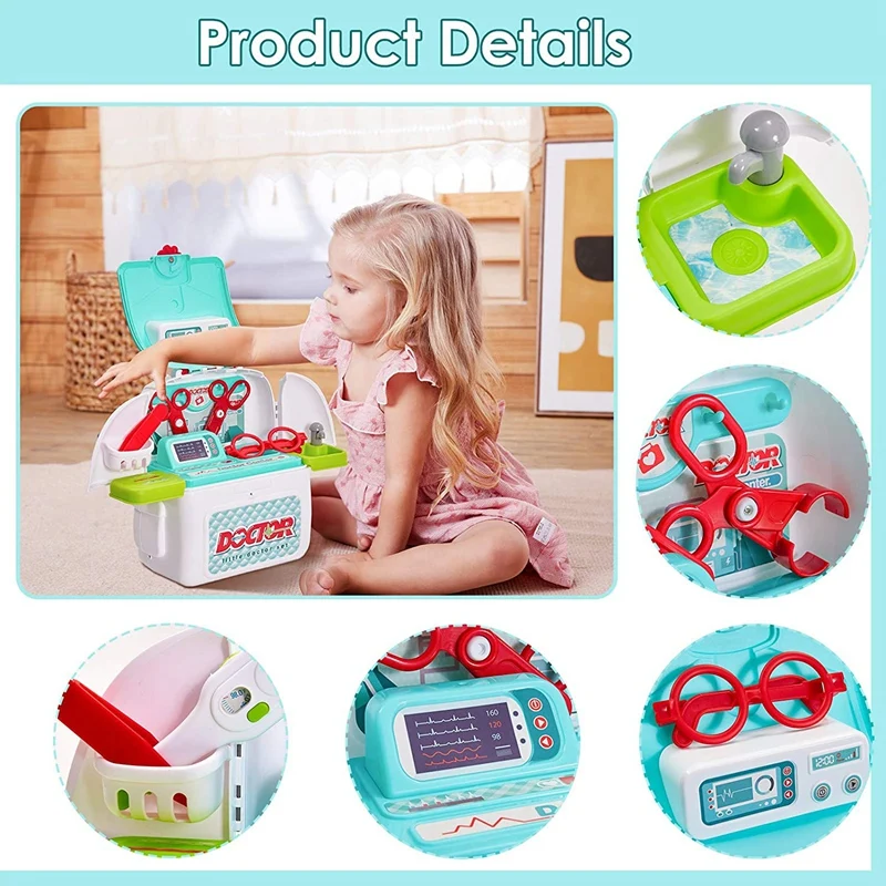 Kids Simulation Doctors Toy Doctors Nurse Kit For Children Pretend Role Playing Game Carry Case Playsets