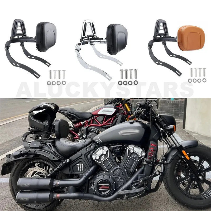 Motorcycle Adjustable Driver Rider Passenger Backrest Sissy Bar For Indian Scout Hussar Scout Bobbe 15-24