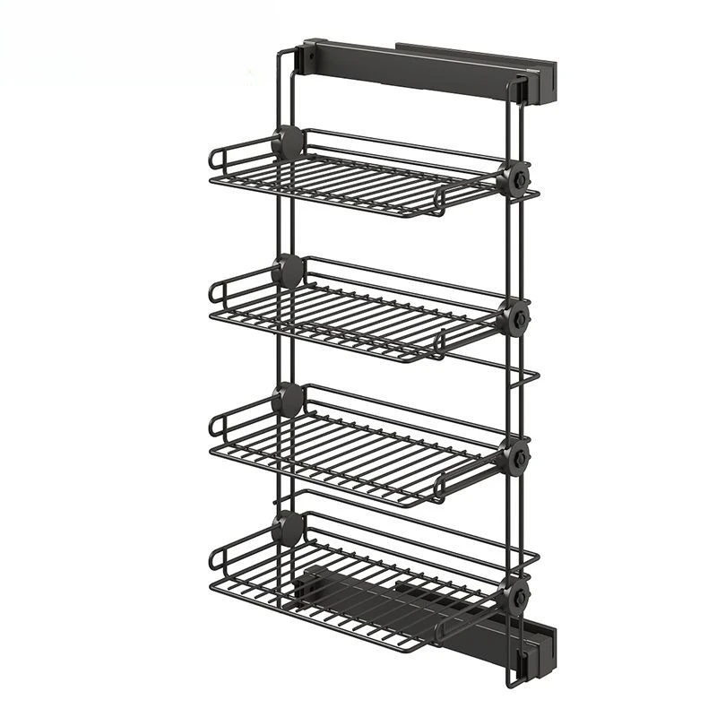 

Side push-pull mesh basket clothes cabinet, storage rack damping slide rail can telescopic basket