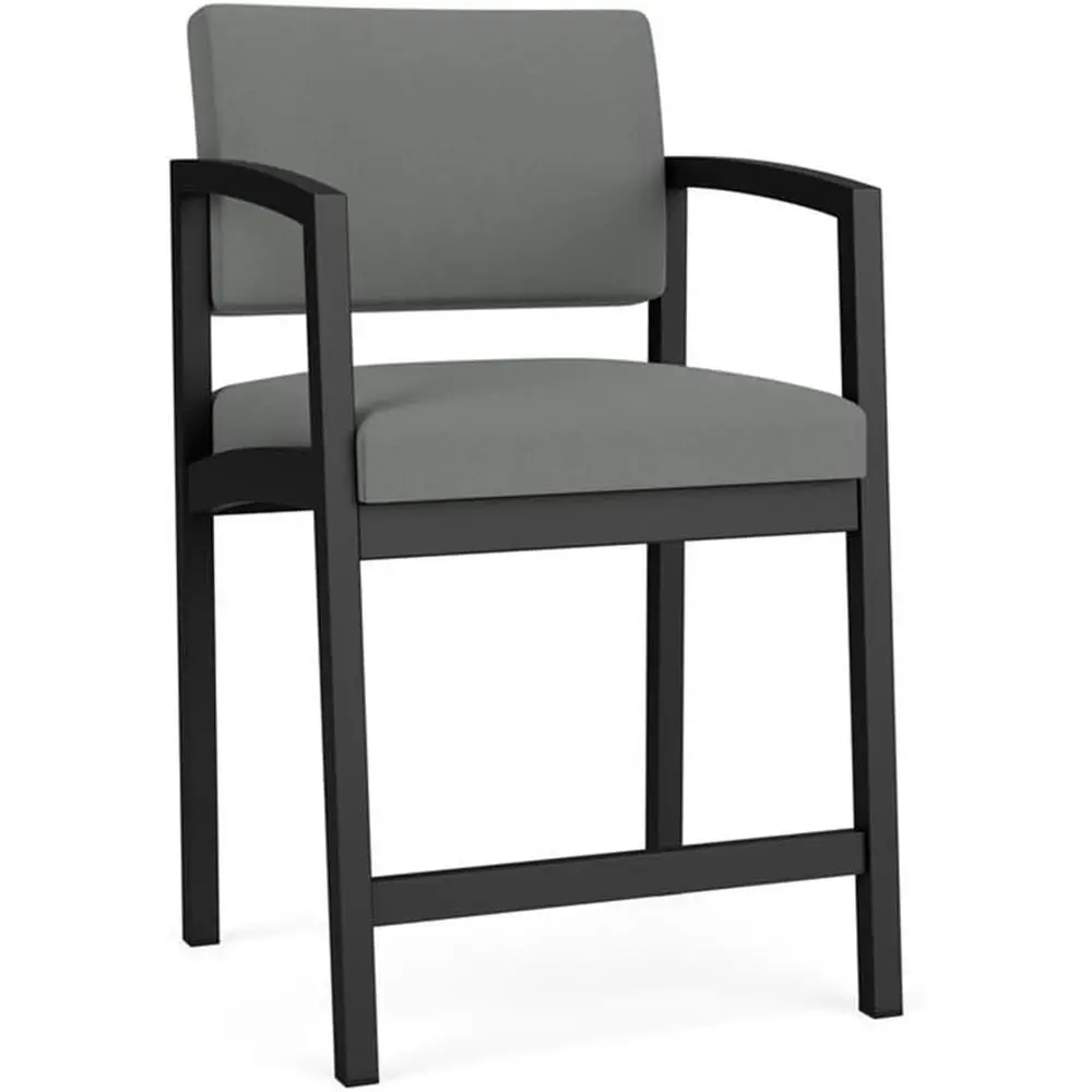 

Reception Waiting Area Hip Chair - Black Steel, Light Gray