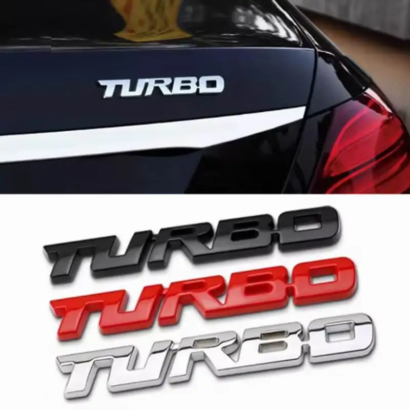 Universal 3D Metal Letter Car Styling TURBO Boost Loading Boosting Emblem Badge Sticker for Decal Auto Accessories