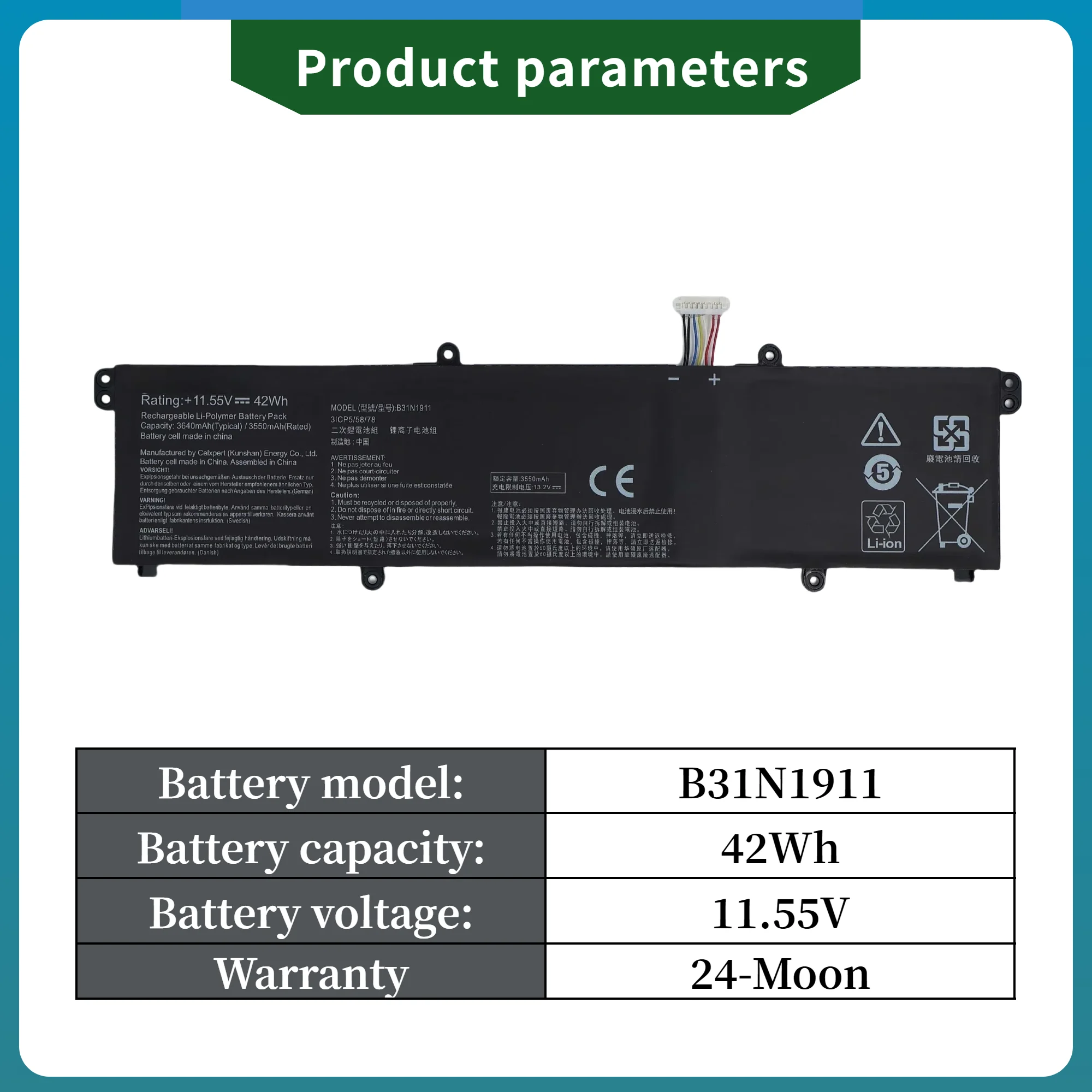 FRLAN B31N1911/C31N1911 แบตเตอรี่สําหรับ ASUS VivoBook/Flip 14 "TP470EA/TM420IA Series รับประกัน 2 ปี
