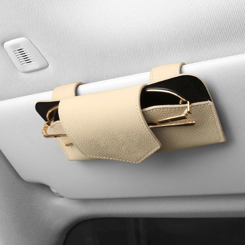 Car Multi-Function Glasses Case Auto Sun Visor Glasses Holder Sunglasses Clip Card Ticket Holder Auto Interior Accessories