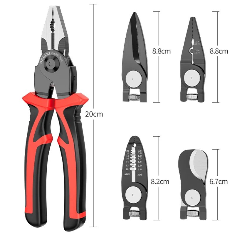 Delixi Multifunctional Pliers Tiger Pliers Wire Stripping Pliers Electrician Specific Wire Cutting Pliers Wire Pressing Pliers