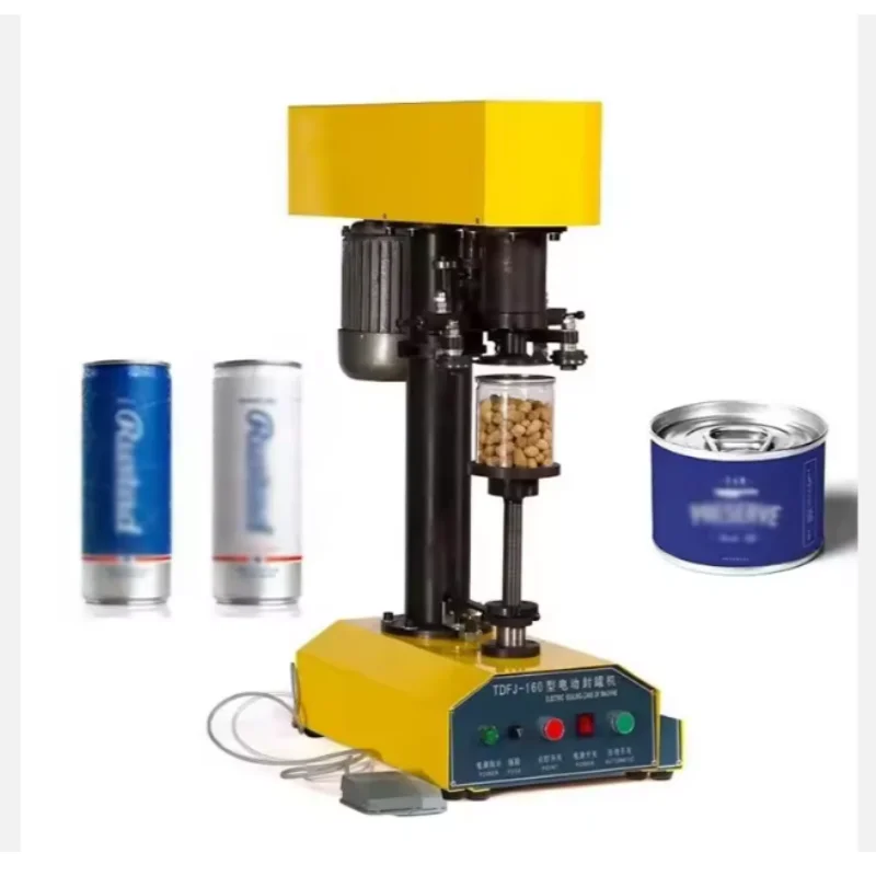 

HTDFJ-160 Настольная автоматическая машина для укупорки контейнеров Машина для запечатывания банок Бумажные банки ПЭТ Пластиковая крышка бака Горшок Металлическая машина 220 В