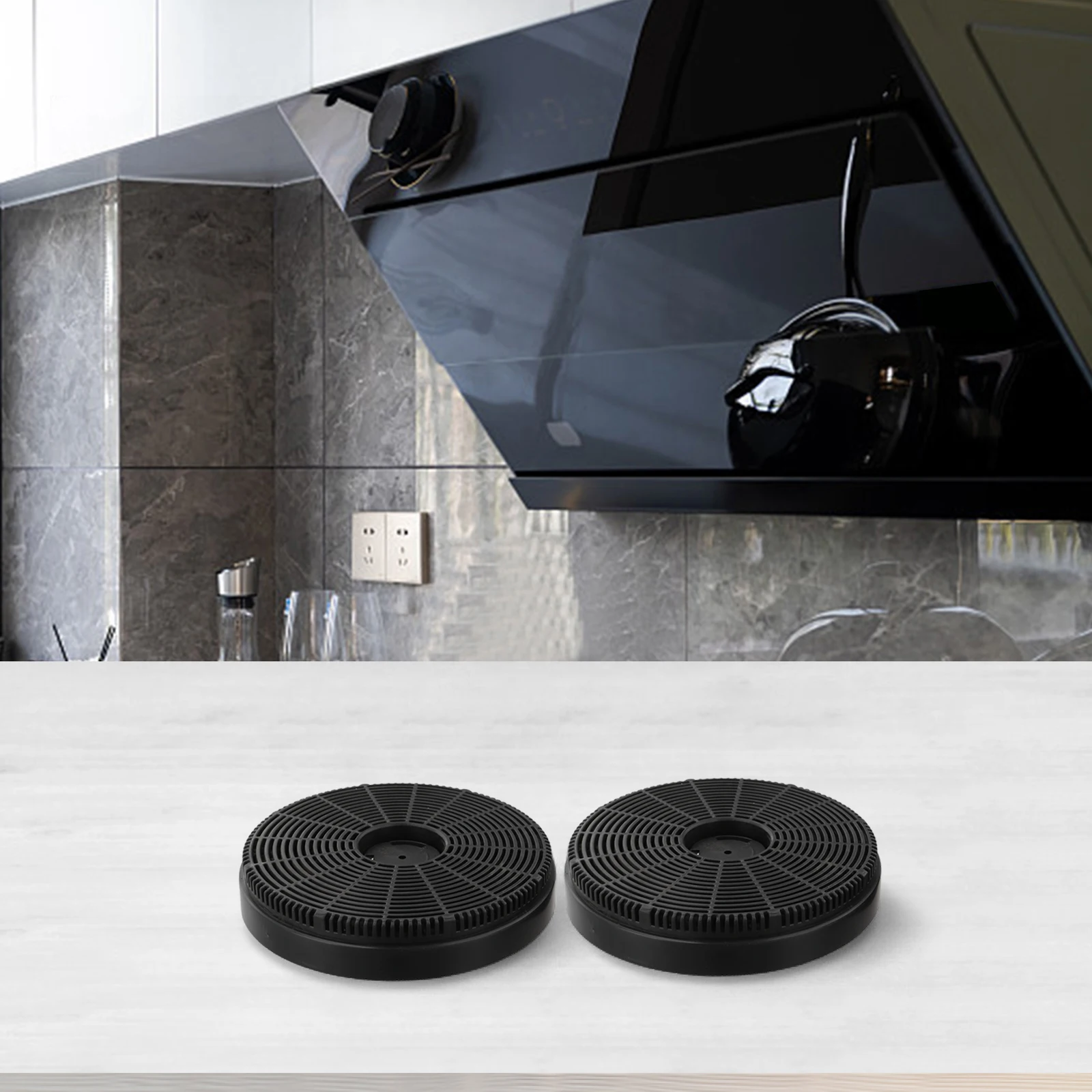 

2PCS 160*30mm Extractor Hood Round Active Charcoal Filter Kitchen Range Hood Accessories