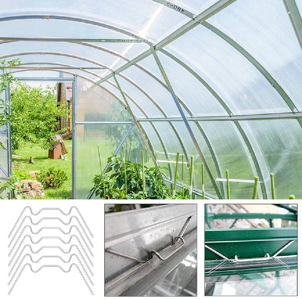 

Replacement Accessory 304 Stainless Steel Greenhouse Clip Waterproof Quickly Installed W Type Clip Repair Glass Fixing Garden