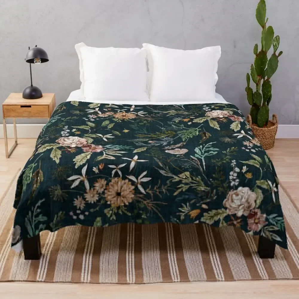 

Delilah (summer/teal) Throw Blanket Multi Use Warm Blanket for Living Room Bedroom