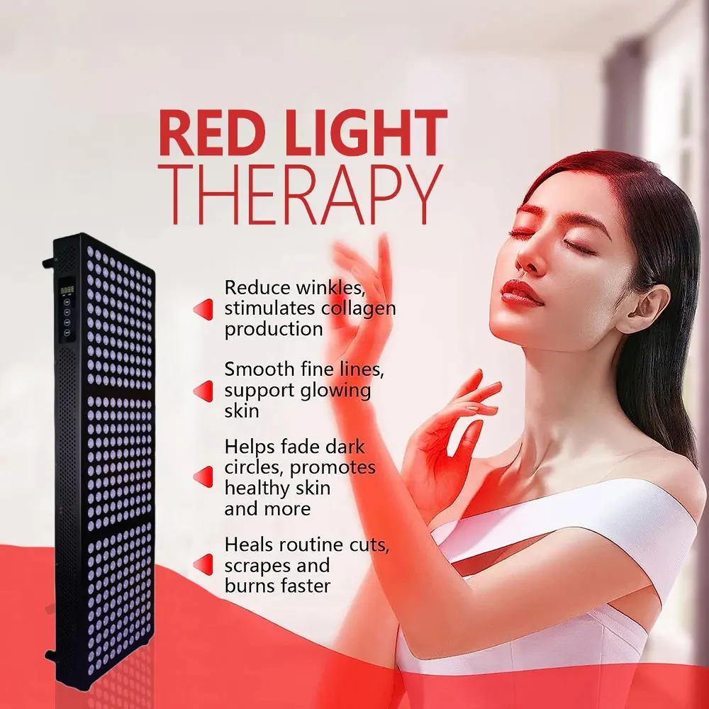 1500W Full Body Red Light Therapy Panels 630nm 660nm 810nm 830nm 850nm Infrared Lamp Therapy for Pain Relief Skin Rejuvenation