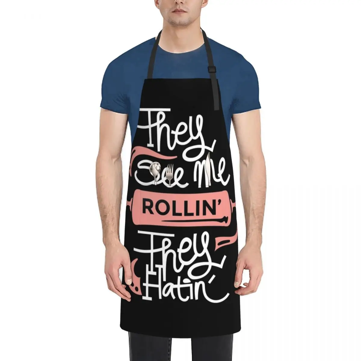 

They See Me Rollin They Hatin Funny Baking Pun Apron New year's professional hairdressing Chef Accessory Apron