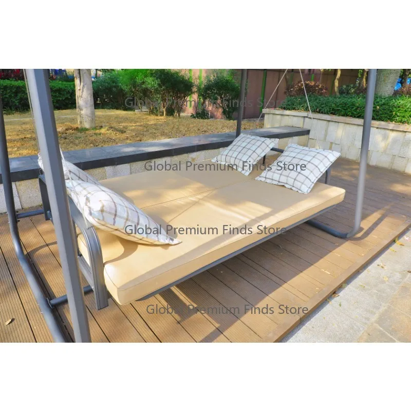 

2-Person Modern Resin Wicker Patio Swing Sofa | Metal Frame Outdoor Furniture for Garden & Hammock Bed Use