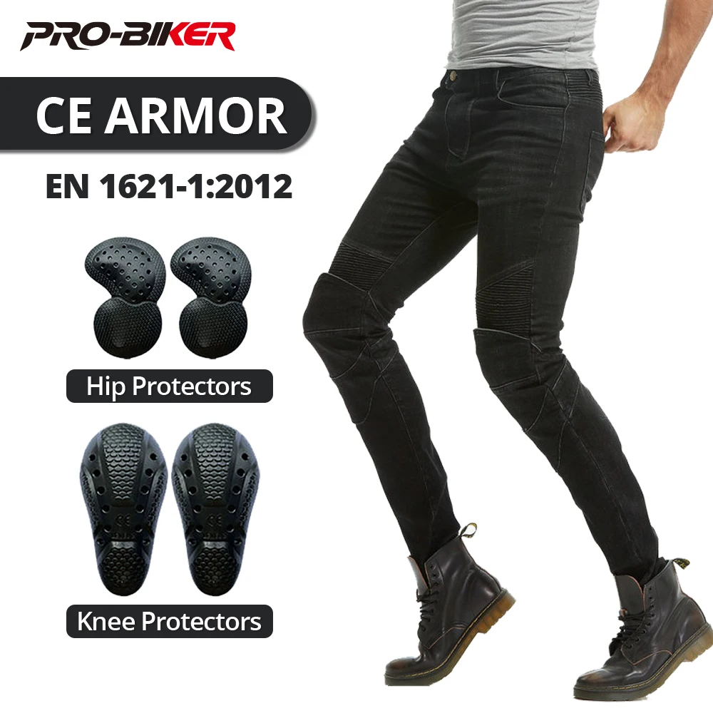 

All Seasons Motorcycle Pants Wear-Resistant Anti-Fall Motocross Jeans Windproof Motorbike Riding Pants With CE Protective Pads
