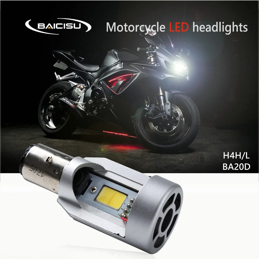 Motorcycle H4 BA20D LED Headlight Blubs with Fan 6000K Moto Light Scooter Accessoire Motobike LED Head Lamp